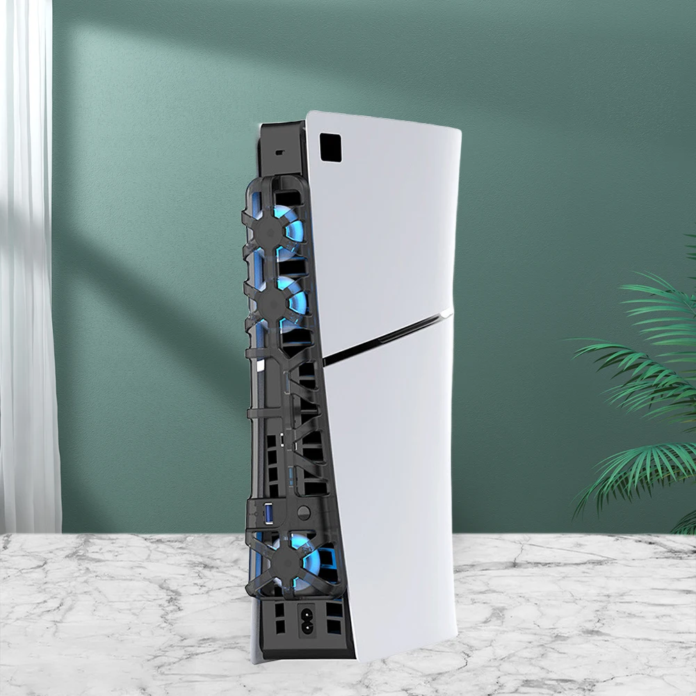Efficient Cooling System for PS5 Slim Console with LED Light Three High Speed Fans for Optimal Gaming Performance