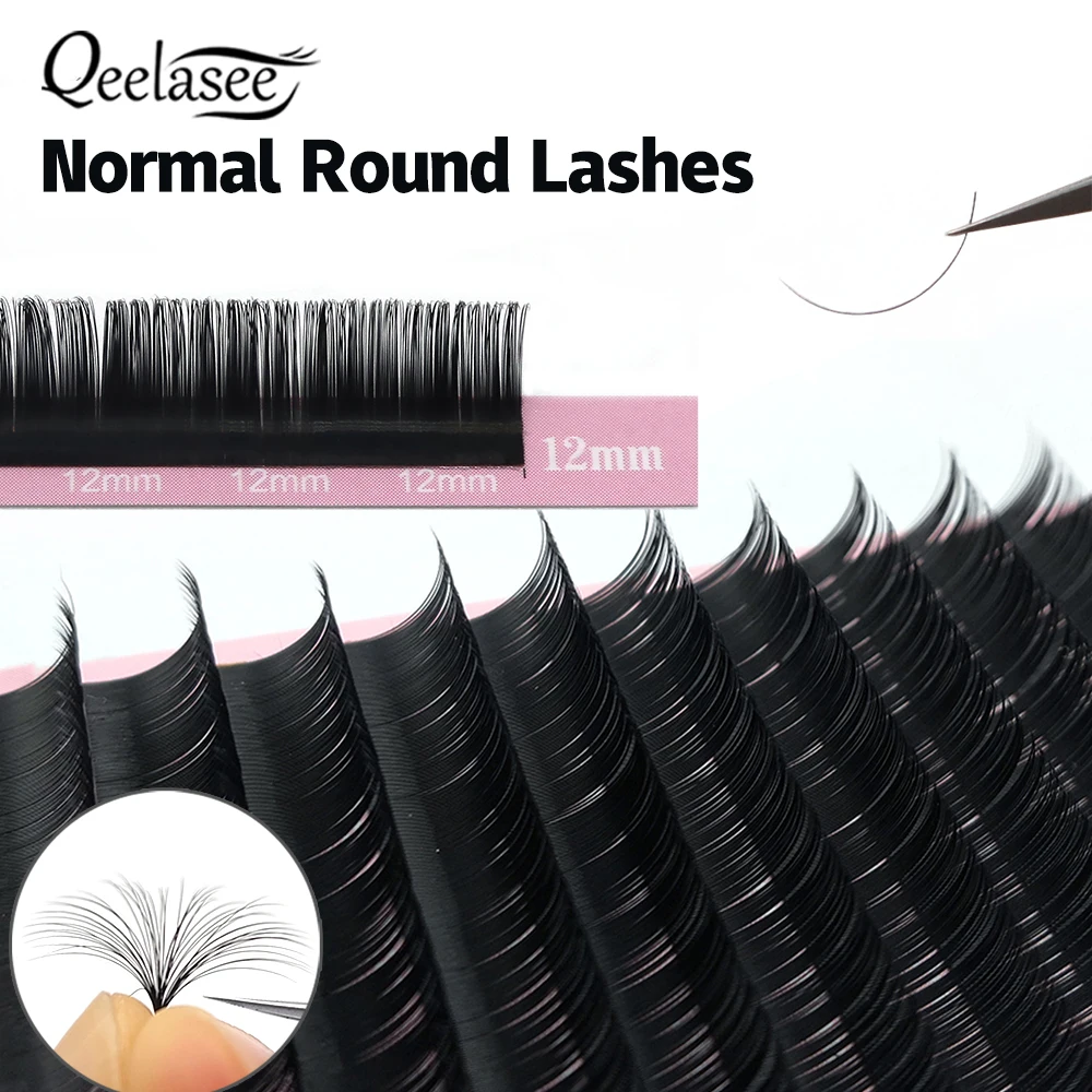 1 Stück Qeelasee CC und DD Curl Volumen normale runde Wimpern Russische Volumenwimpern Matte Faux Mink Professional Cilio
