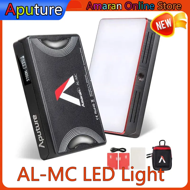 

Aputure MC AL-MC RGBWW LED Lights 3200K-6500K Photography Lighting CCT Control AL-MC Mini RGB Light Video Lamp Sidus Link App