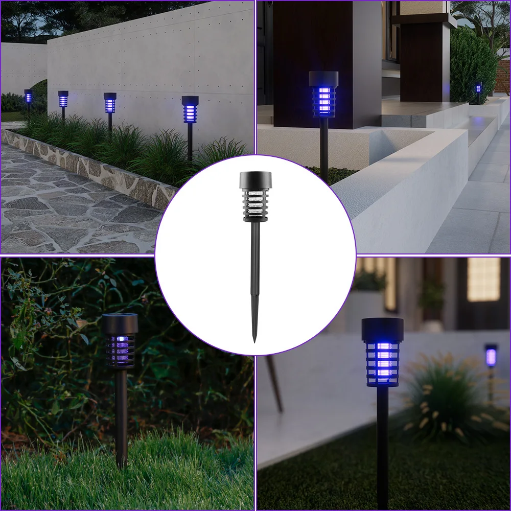 Lámpara Solar Antimosquitos, Impermeable, Eléctrica, Trampa para Moscas UV, para Jardín, Patio, Camping, Control de Insectos
