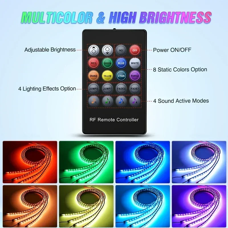 RGB LED Underglow Flexible Strip Lights 5