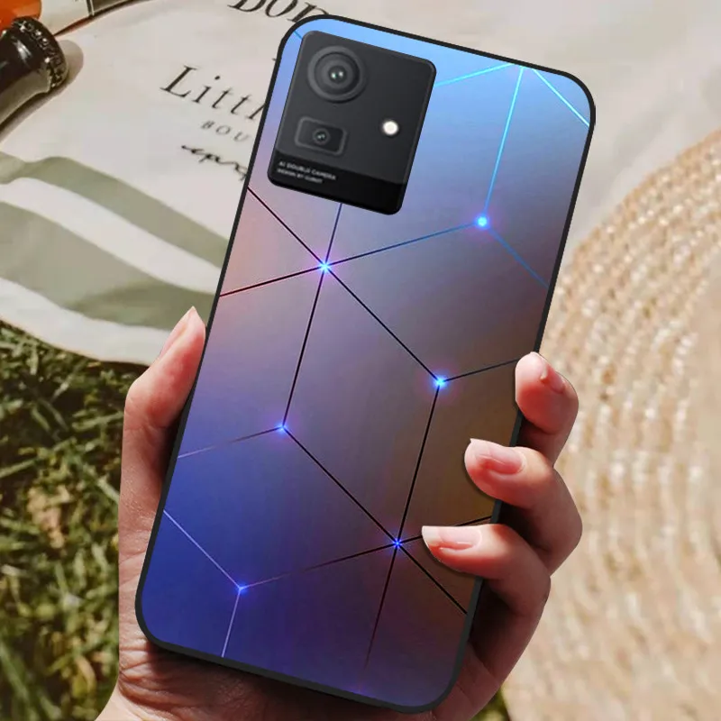 Stylish Cool Painted Black Silicone TPU Soft Phone Shell - Protective Case Cover
