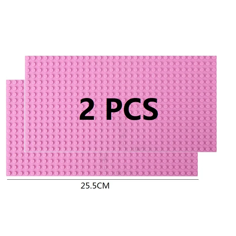 Set of 2 Classic Building Baseplates - Large Plastic Construction Block Bases