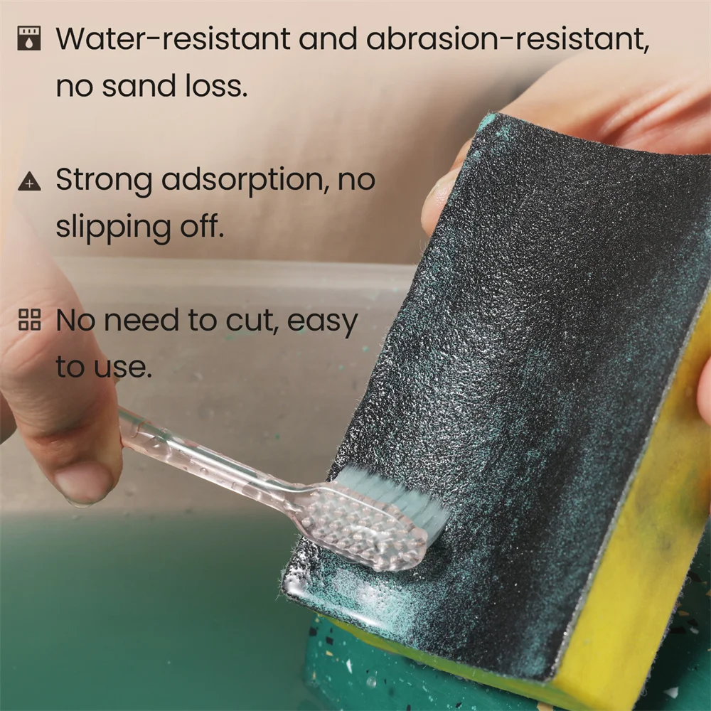 Boowan Nicole Multifunctional Wet and Dry Sanding Block Jesmonite Cement Plaster Hand Sanders with No Cutting Sandpapers