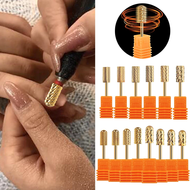 Polish Gel Remove Drill Bit Nails Nail Buffing Nail Files Gold Carbide