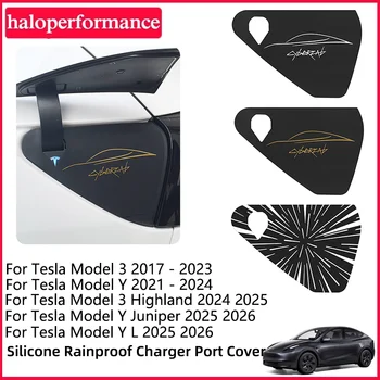 Car Charger Port Cover for Tesla Model 3 Y Highland Juniper Outdoor Rainproof Protection Silicone Dustproof Covers Accessories 1