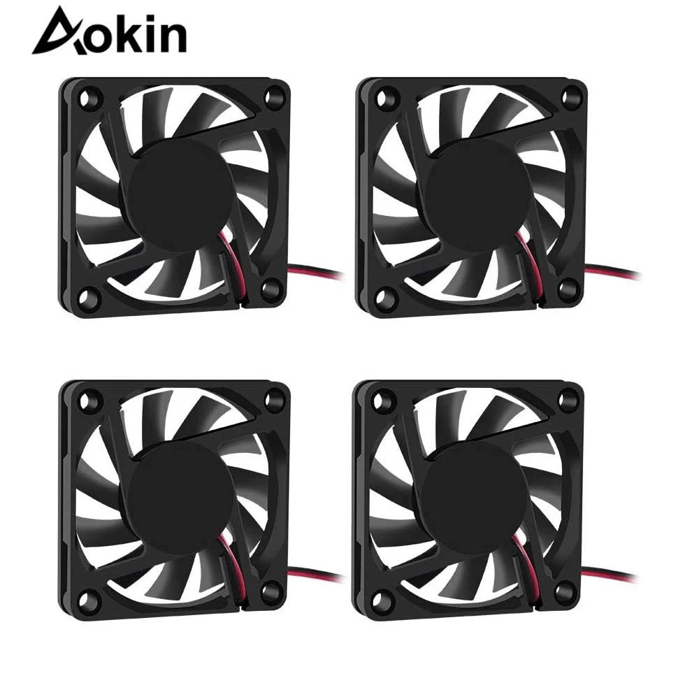 4Pcs 60x60x10 mm DC 12V 6010 Brushless Cooling Fan Replacement Ball Bearing 60mm Fans for Cooling DIY PC Computer Case