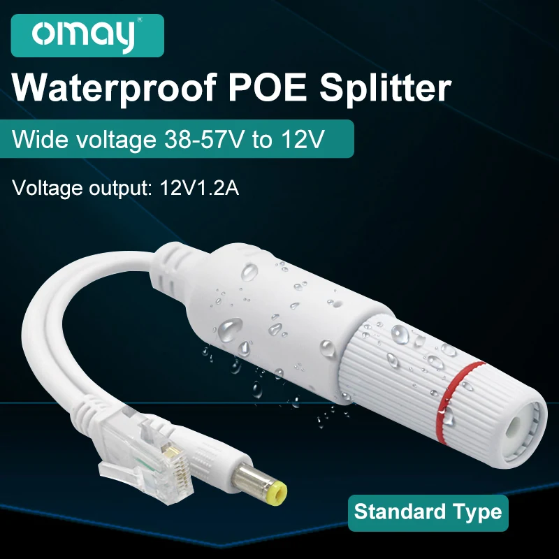 Poe Divisor 48v a 12v Poe Adaptador tipo Injetor Padrão Vídeo à Prova d Água e Adaptador de Alimentação Módulo de Alimentação do Cabo para ip Câmera Extensor