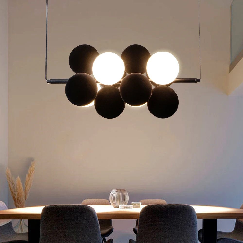 

Post-modern Art LED Chandelier Bubbles Over The Table Bedside Lamp Modern Pendant Lamps Fabrics PVC Hanging Lighting Fixture
