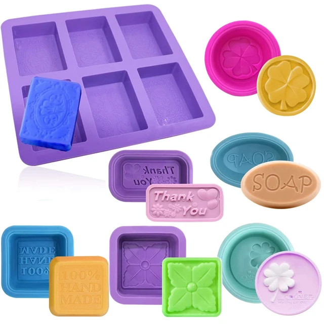 Soap Silicone Molds 6Cavity Rectangle Silicone Mold & 6 Pcs Small