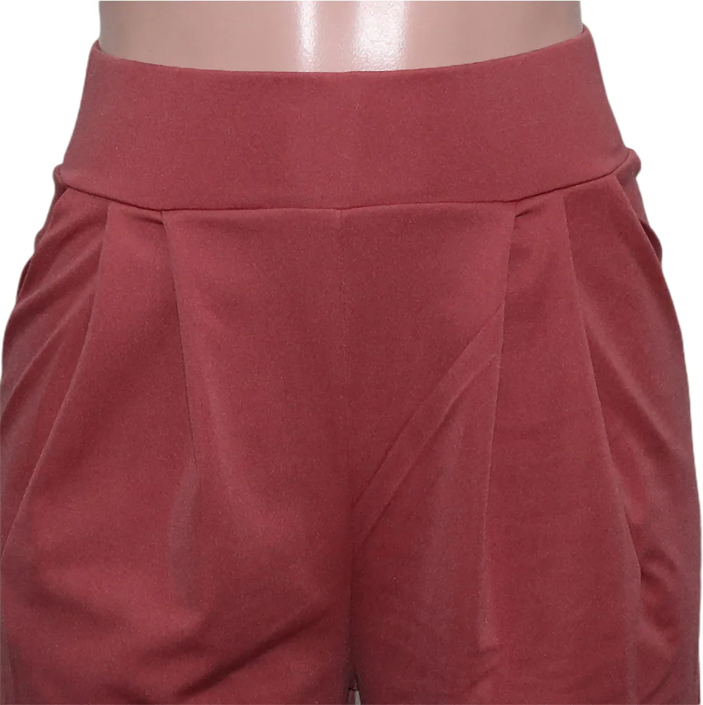 Women's Solid Color Fashion Personality High Waist Flared Pants Wide Foot Casual Pants Autumn And Winter Urban Style