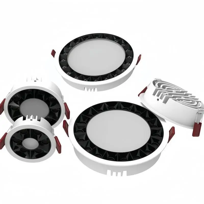 

New Models LED Dimmable Ultra-thin Circular Ceiling Light 10W-50W Anti-Glare Embedded Grille Downlight Home Store COB Spotlight