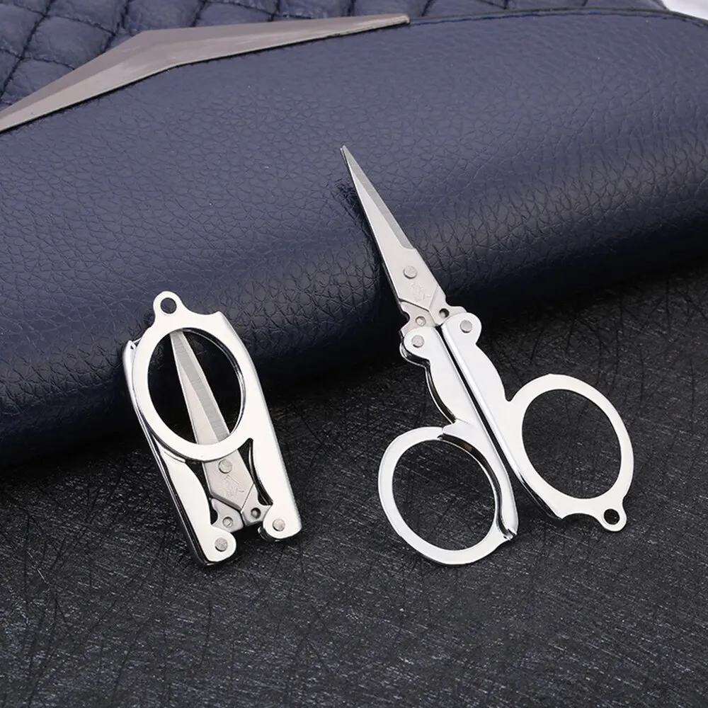 Folding Scissors Folding Pocket Scissors Multifunctional Stainless Steel Folding Small Scissors Household Mini Thread Cutting Nail Tools