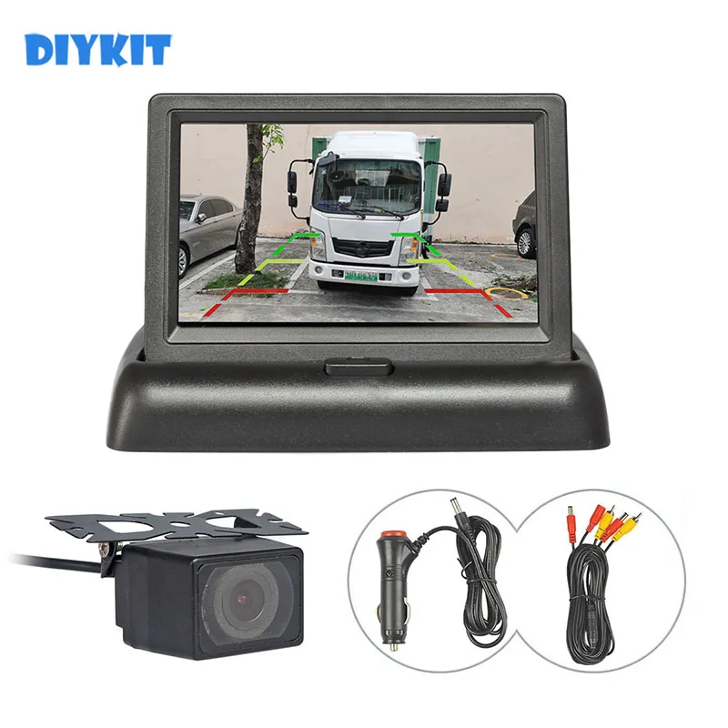 

DIYKIT 4.3inch Back Up Car Monitor LCD Display Car Reversing Camera Kit HD Car Rear View Camera