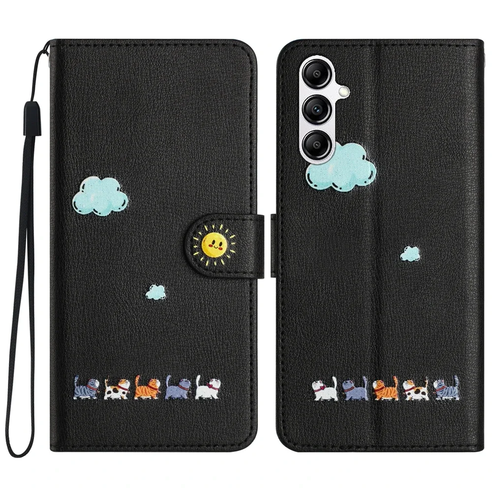 thumbnail image 1 of S24 Kawaii Cat Phone Case for Funda Samsung Galaxy S23 Ultra S24 S22 Plus S21 FE S20 Note 20 10 Cases Leather Wallet Flip Cover, 1 of 5
