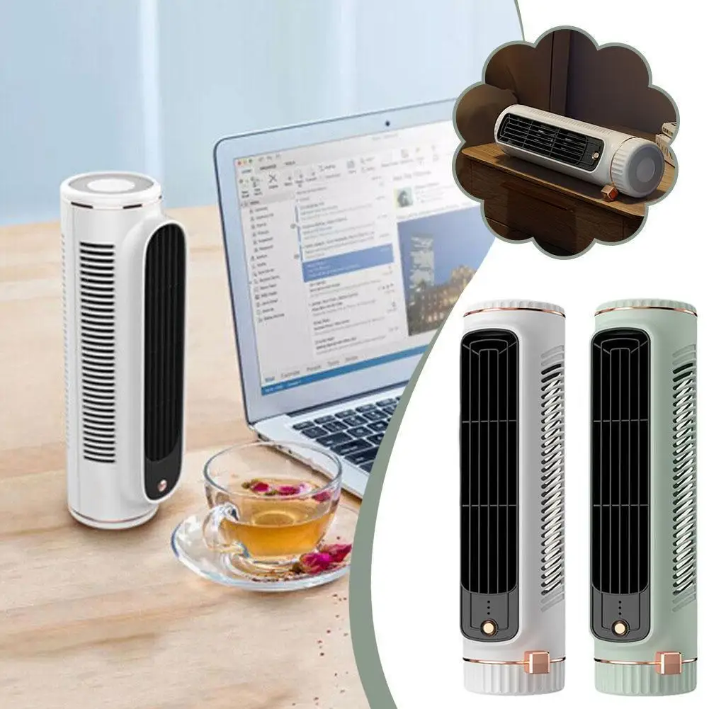

Desktop Tower Fan Portable Bladeless Mute Electric Fans USB Rechargeable Portable Air Conditioner Desk Fan For Summer Cooling