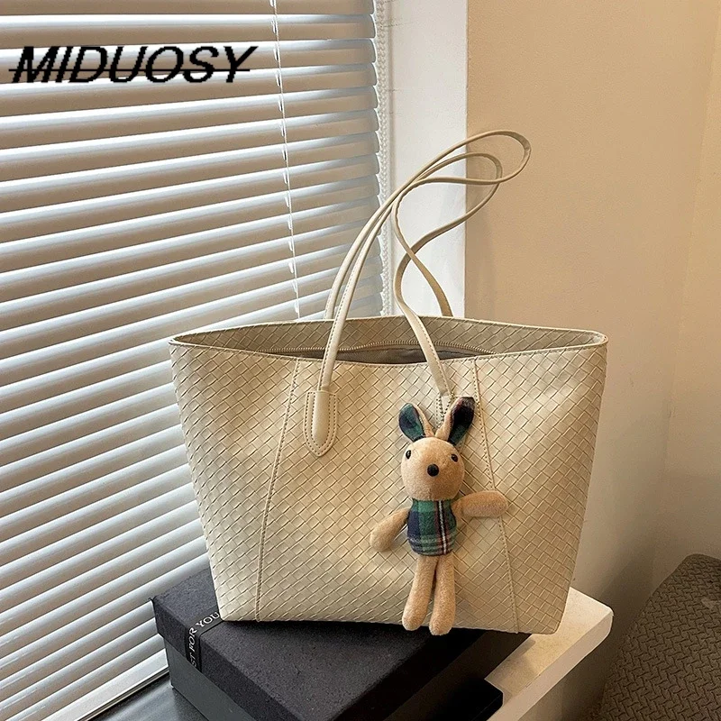 

Сумка большой вместимости, новинка 2023, однотонная универсальная сумка через плечо с ромбовидным узором, сумка-тоут высокого качества для отдыха и путешествий