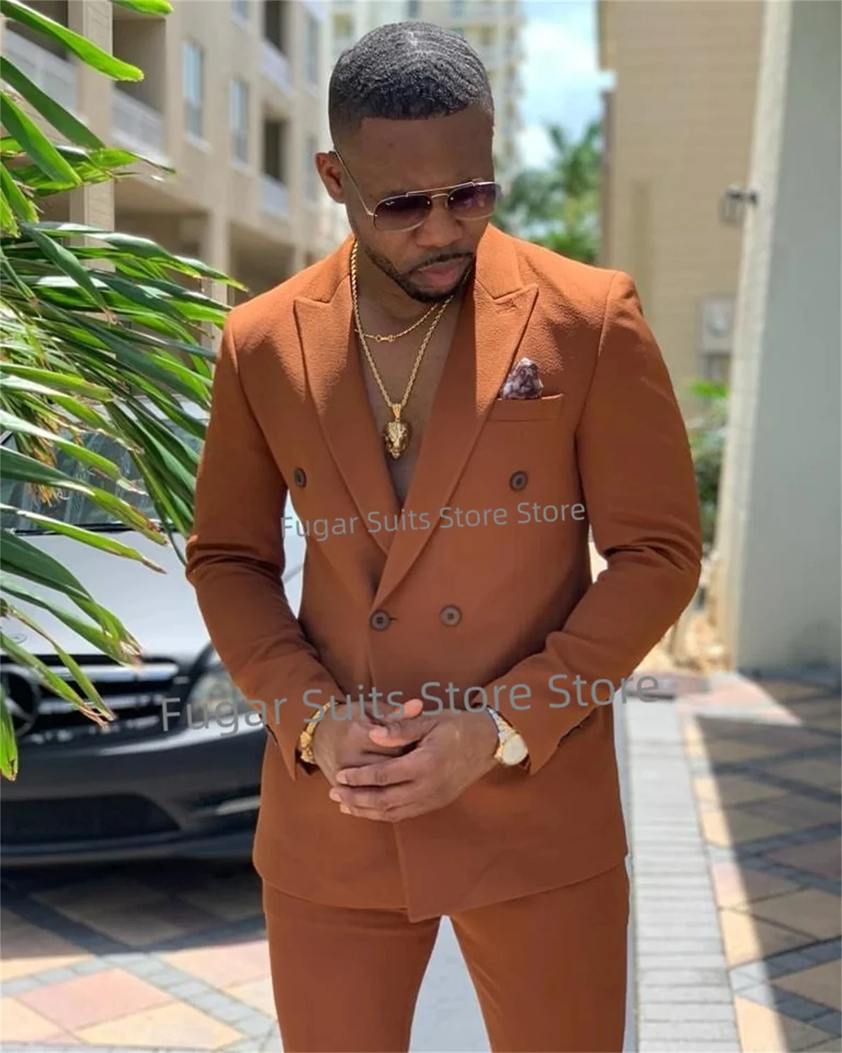 New Fashion Green Wedding Suits For Men Slim Fit  Double Breasted Groom Tuxedo 2 Pieces Sets Business Male Blazer Costume Homme