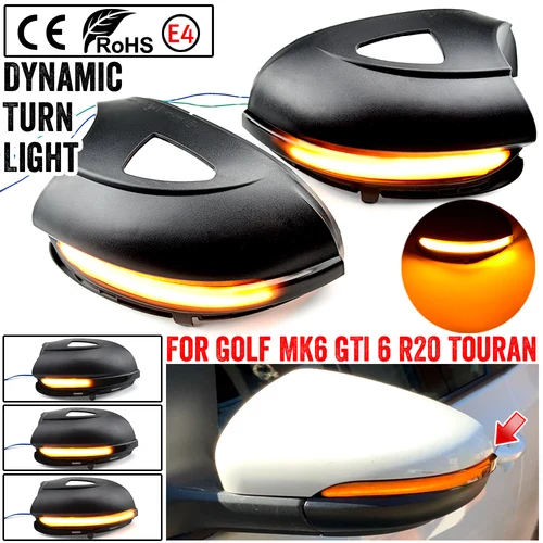 폭스바겐 VW 골프 6 VI MK6 GTI R 라인 R20 투란 다이나믹 블링커 LED 방향 지시등, 사이드 미러 순차 표시기 4