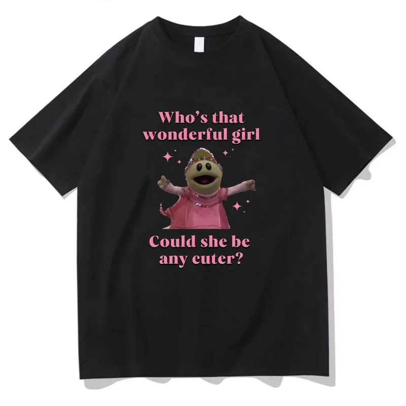 

Модная женская футболка Nanalan Who's That Wonderful Girl, Милая футболка с графическим принтом для девочек, с коротким рукавом, 01336