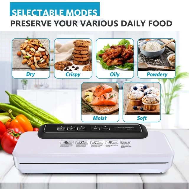 Konyhai Vákuumtömítő Erős Sous Szivattyúzó Geasser Tömítőgép Kannák Vákuumcsomagoló Élelmiszer -Tároláshoz Száraz És Nedves Módok Csomagolás - Image 3