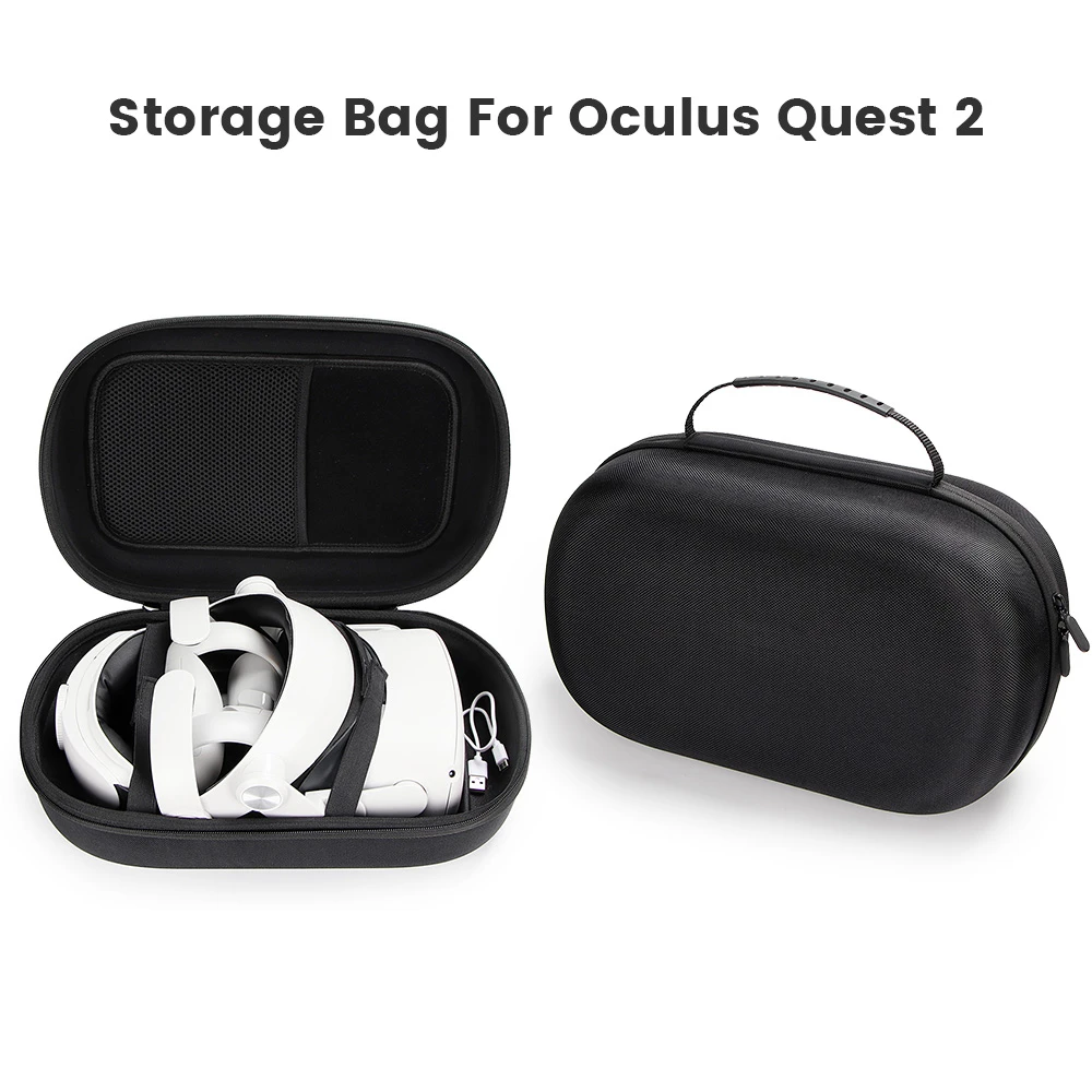 Hard EVA Storage Bag For Oculus Quest 2 BOBOVR M2 Headset Portable Box Carrying Case For Quest 2 VR Halo Strap AccessoriesQuest 2 VR Charging Cable