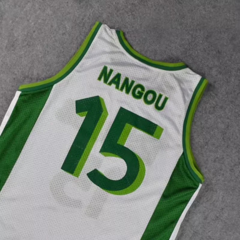 Anime TSUKUBU #15 NANGOU Basketball Jersey Mens Breathable Quick Drying Basketball Shirt