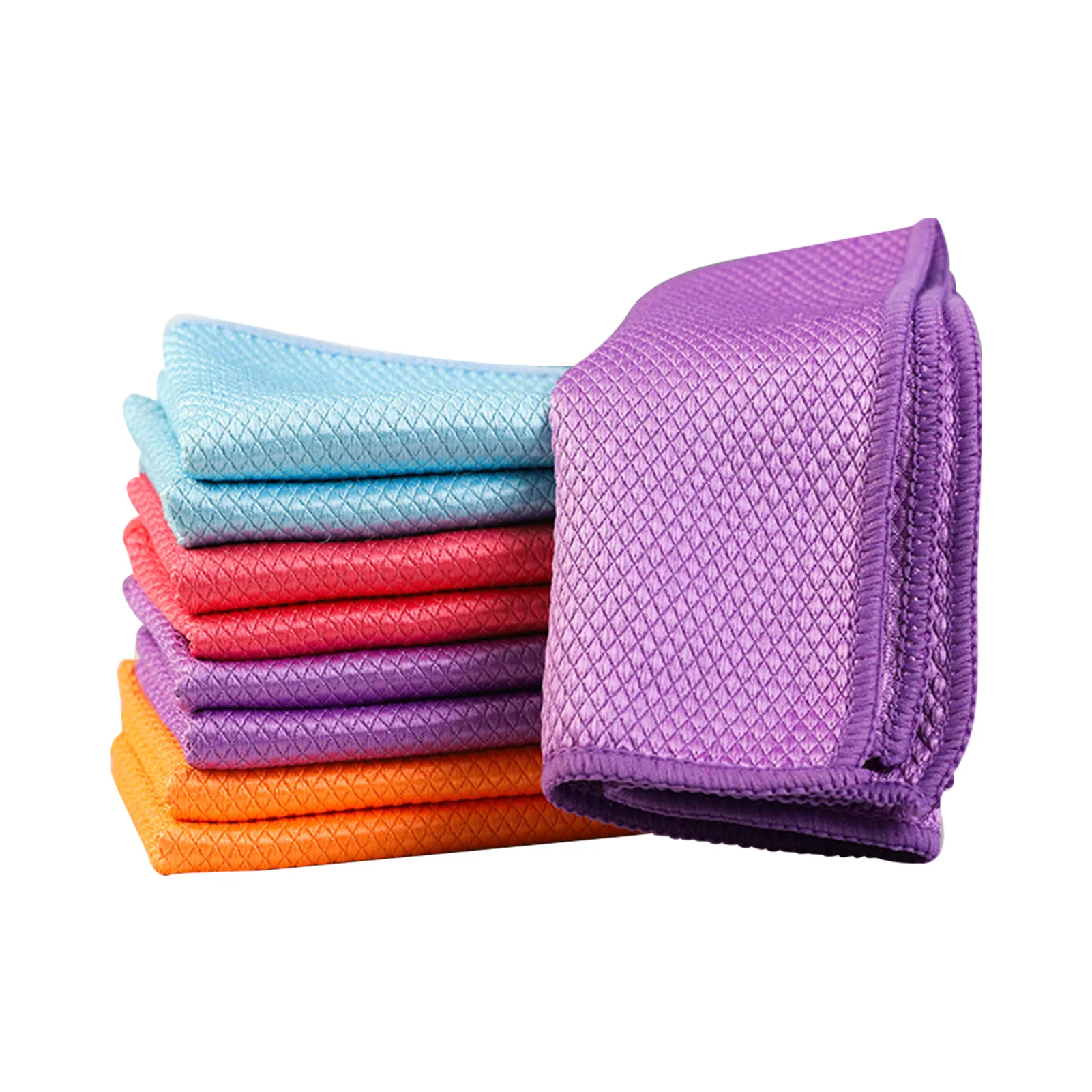 Microfiber Cleaning Cloth Traceless For Windows Cars Mirrors Polishing Fish Scale Soft Lint Reusable Glass