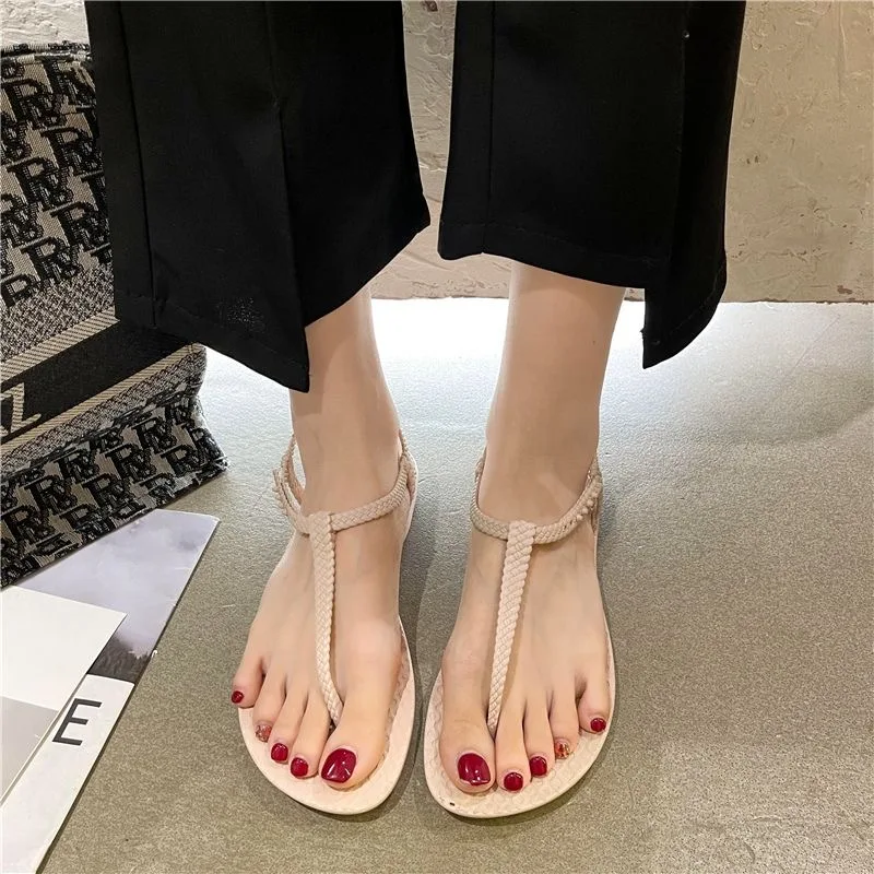 Jdamsixygs Sandali Donna Bohemia Flip Flops Scarpe di Sandalo con Cinturino Peep Toe Scarpe Tacchi Classici con Fibbie Infradito Donna Eleganti Estate Aperte Mare Pantofole Antiscivolo