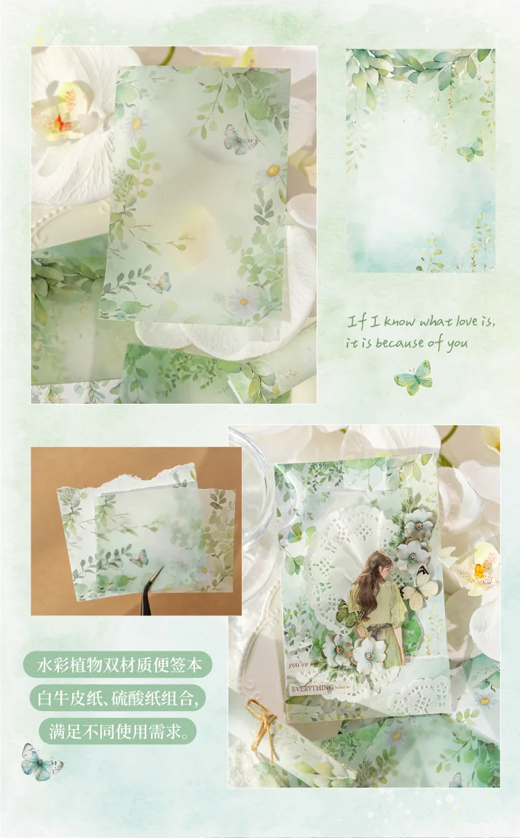 30 teile/los Memo Pads Material Papier floral briefkopf Junk Journal Scrapbooking Hintergrund Dekoration Papier – Detail 11