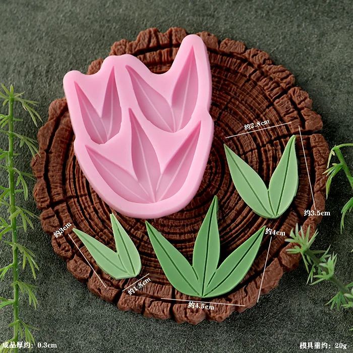 Leaf Stump Silicone Mold – Fondant, Cookie, Cake, Chocolate Mould, DIY Cake Decorating ... - SKU NSBM1157 - UGI Packaging