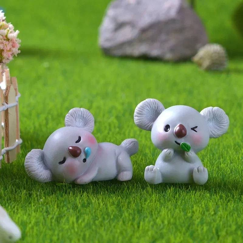 Cute Cartoon Koala Figurines Set for Home and Room Decor, DIY Desktop Accessories