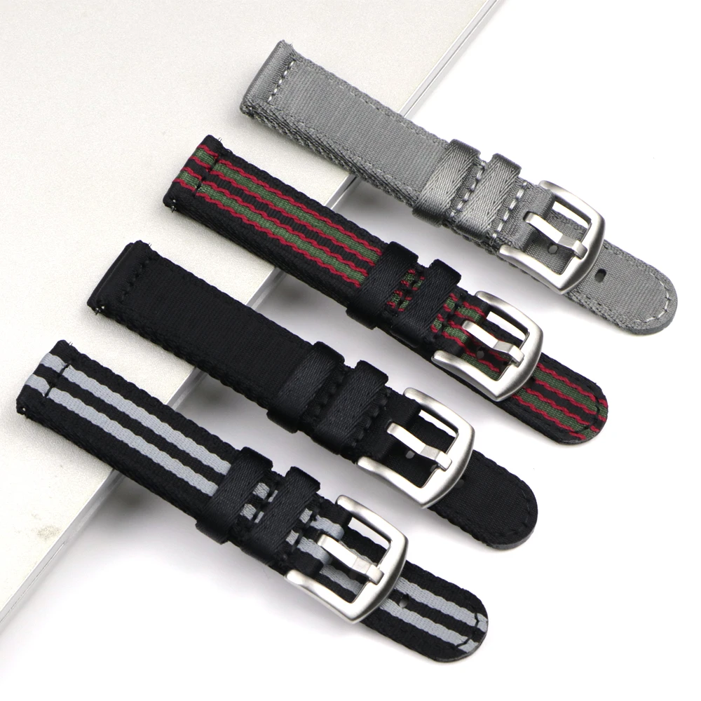 Premium Smooth Nylon Watch Strap - Woven Seatbelt Watchband with Quick Release