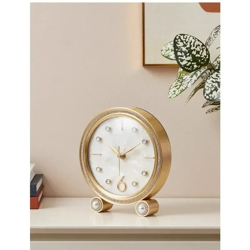 

Light Luxury Table Clock Living Room Elegant Fancy Quiet Design Table Clock Aesthetic Decororation Reloj Despertador Clocks