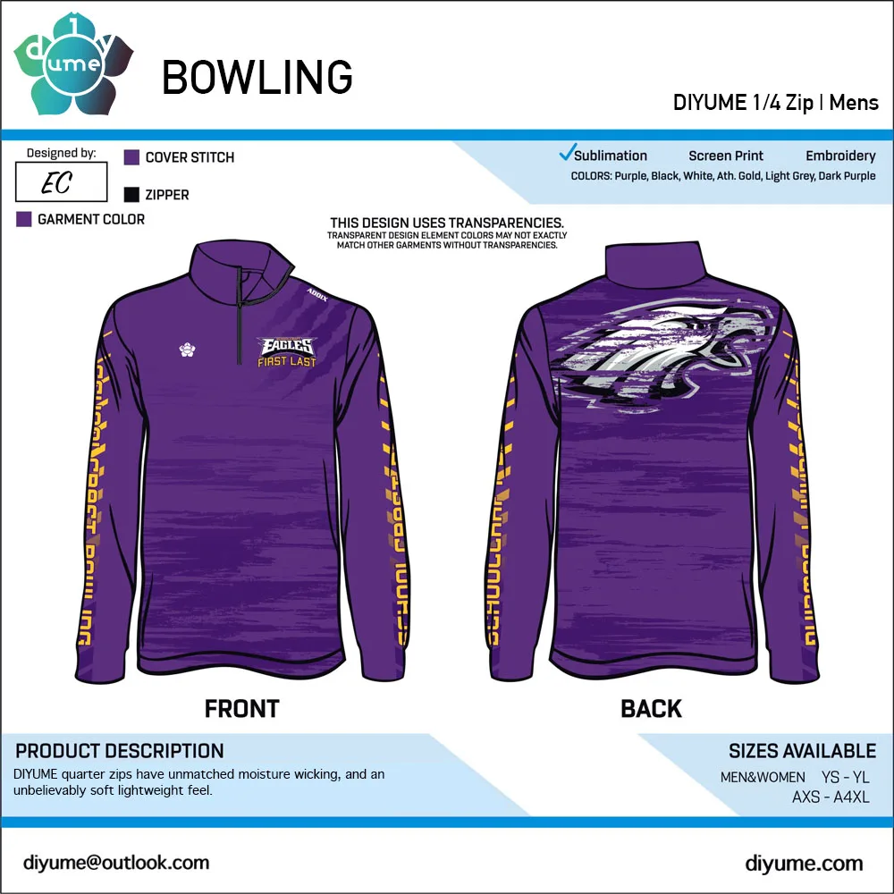 Long Sleeved POLO Shirt Quarter Zip Bowling Top Retro Simple Printed Men Women Kid Student Sports Clothing Durable Soft Tee