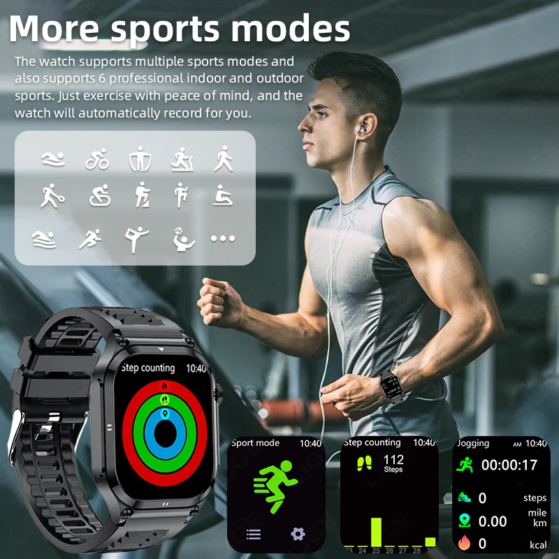 LIGE New AI Diagosis Health Smart Watch with ECG+PPG BT SOS Call Lipid Uric Acid Blood Pressure Monitor Sport Fitness Smartwatch