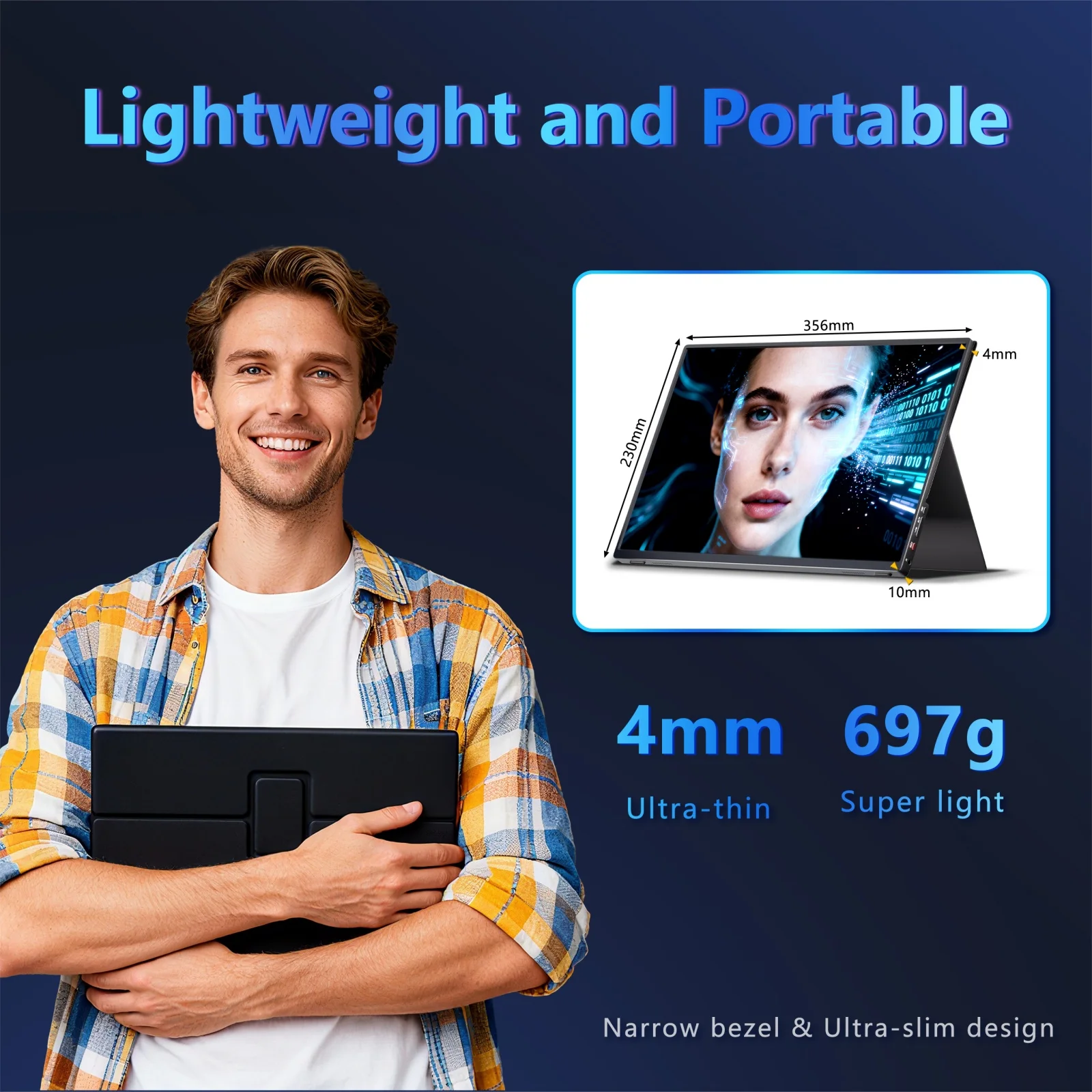 16인치 165Hz 휴대용 모니터 2K 16:10 100%sRGB 450Cd/m² 노트북 스위치용 TFT 여행용 디스플레이 ps4 ps5 Xbox