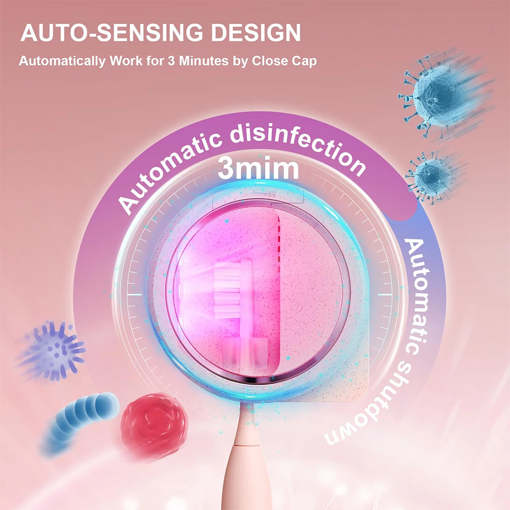 Mini Toothbrush Sanitizer and Holder UV Toothbrush Sterilizer with Fan Drying Rechargeable Portable Case