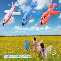 2Pcs Inflatable Airplane Float Airplane Ball with Inflatable Tube for Outdoor Swimming Outdoor Inflatable Toy Kids Birthday Gift 2