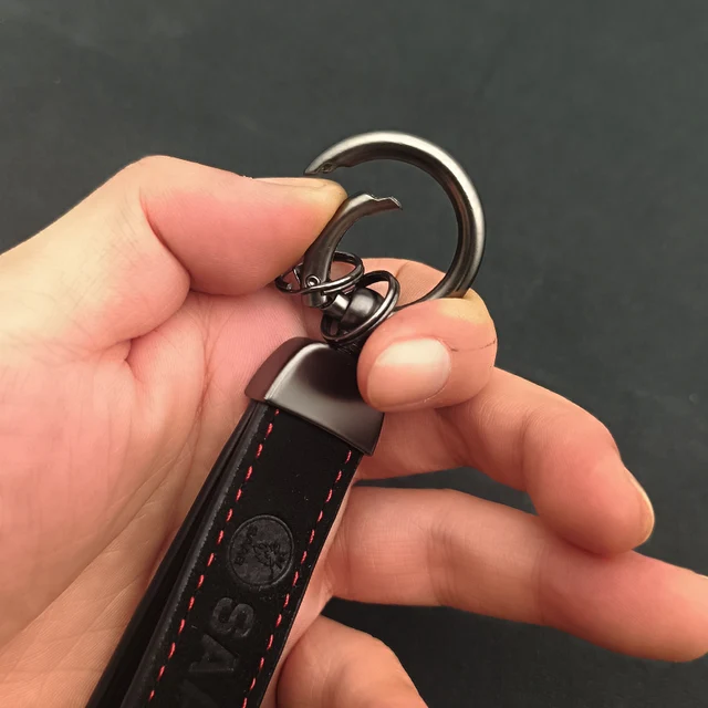 Metal Leather Car Keychain For SAAB 93 95 9 3 9 5 900 9000 Key Chain