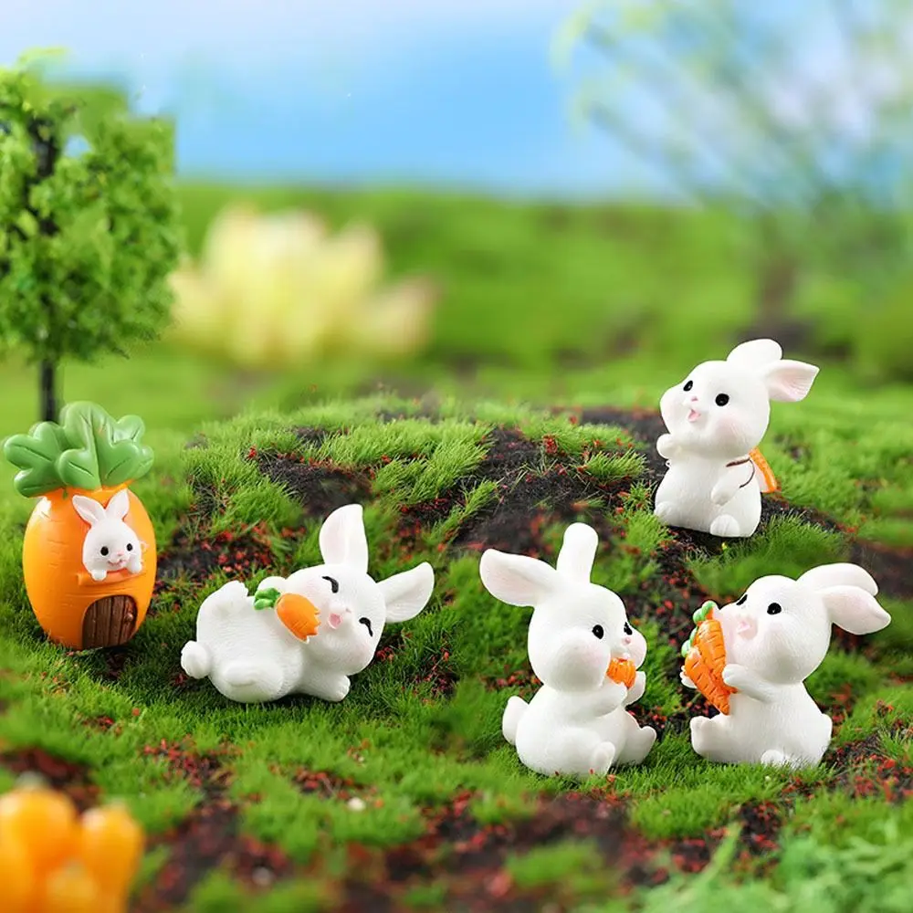 

Micro Landscape Cute Cartoon Mini Carrot Rabbit Horticultural Resin Ornaments Bonsai Animal Decoration