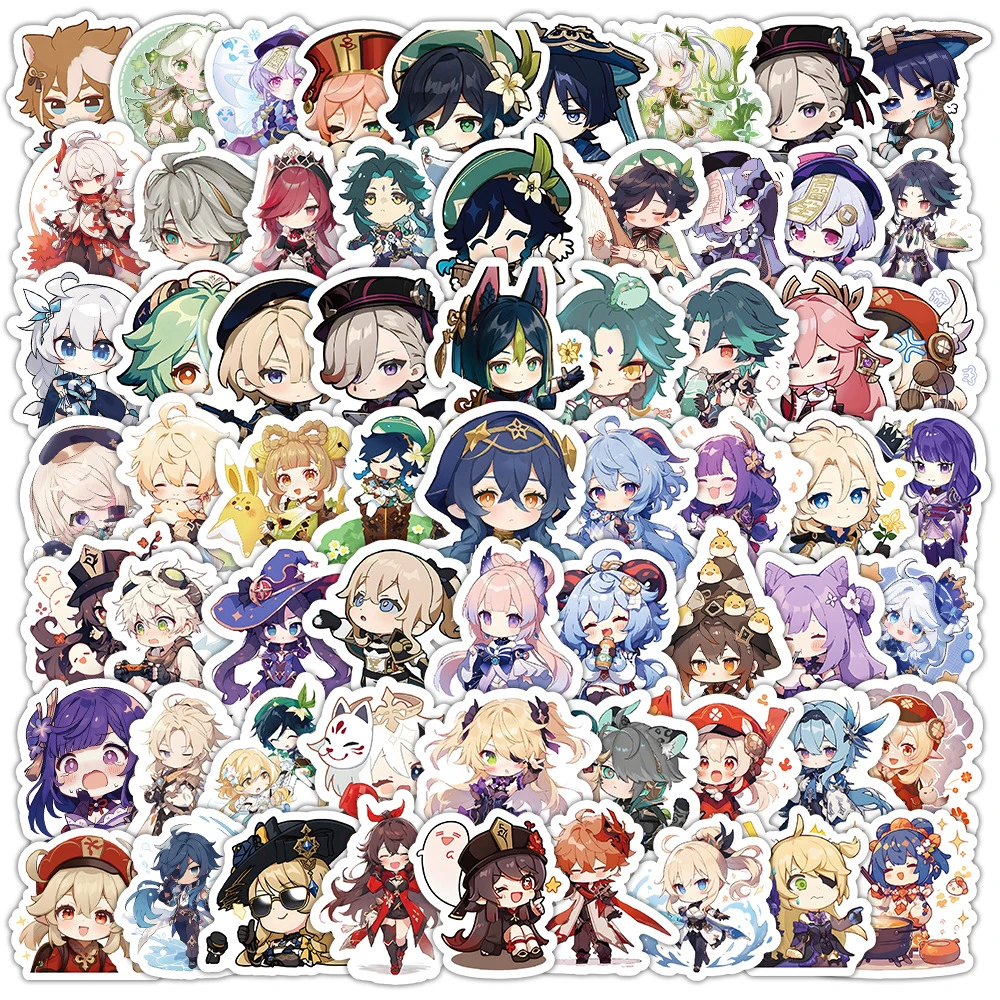 

10/30/50/100pcs Funny Cute Cartoon Genshin Impact Anime Stickers Waterproof Decals Fridge Laptop Notebook Phone Graffiti Sticker