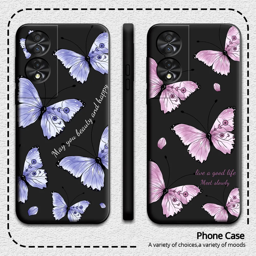 Elegant Floral Butterfly Soft Silicone Phone Case - Fashionable Protective Cover