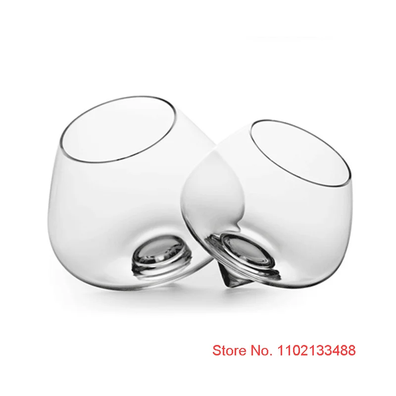 2 Pcs Whiskey Nosing Glass Old Fashioned Denmark Design Crystal Wine Tasting Cup Spinning Gyro Rock Glass Cognac Brandy Snifters