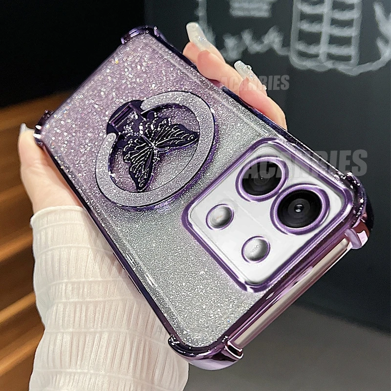 Plating Butterfly Holder Silicone Stand Case