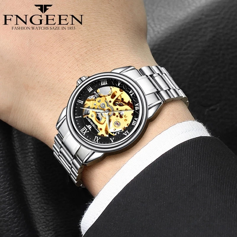 

Men Watches Automatic Mechanical Watch Male Tourbillon Clock Gold Fashion Skeleton Watch Top Brand Wristwatch Relogio Masculino