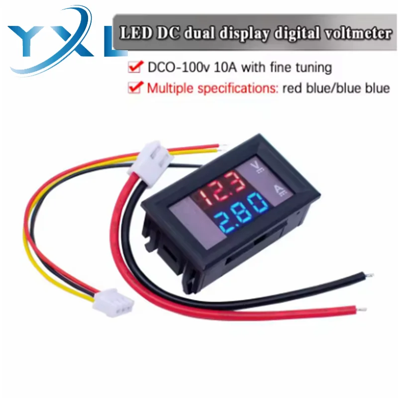 DC 0-100V 10A Digital Voltmeter Ammeter Dual Display Voltage Detector Current Meter Panel Amp