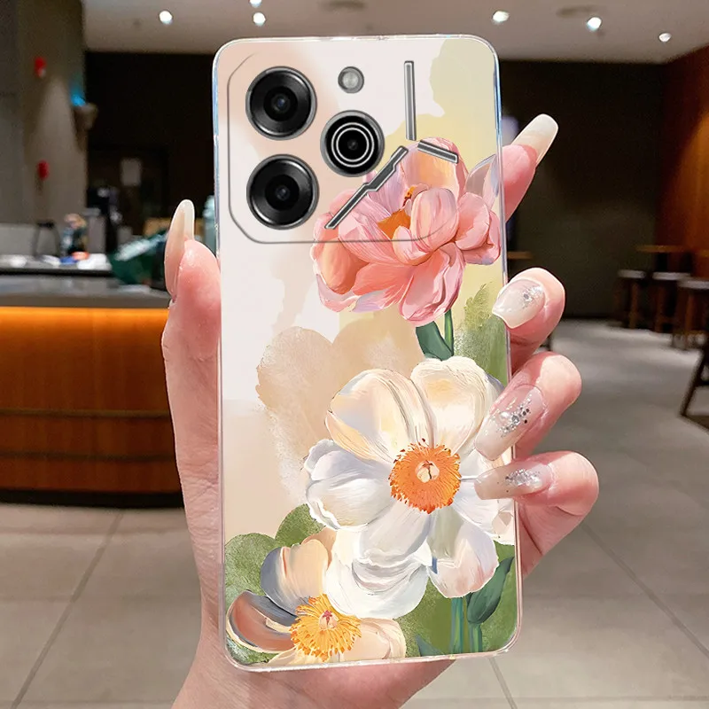 Luxury Butterfly Flowers Transparent Soft TPU Phone Case