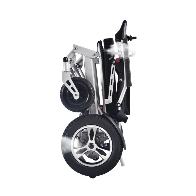 Lightweight Foldable Steel Electric Wheelchair with Remote Control Portable Motorized Rehabilitation Equipment for the Disabled