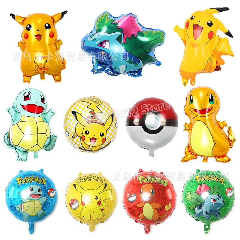 Pokemon Ballon Birthday Party Decoration Kids Gender Reveal Globos Pikachu Baby Shower Balloons Pokeball Charmander Squirtle